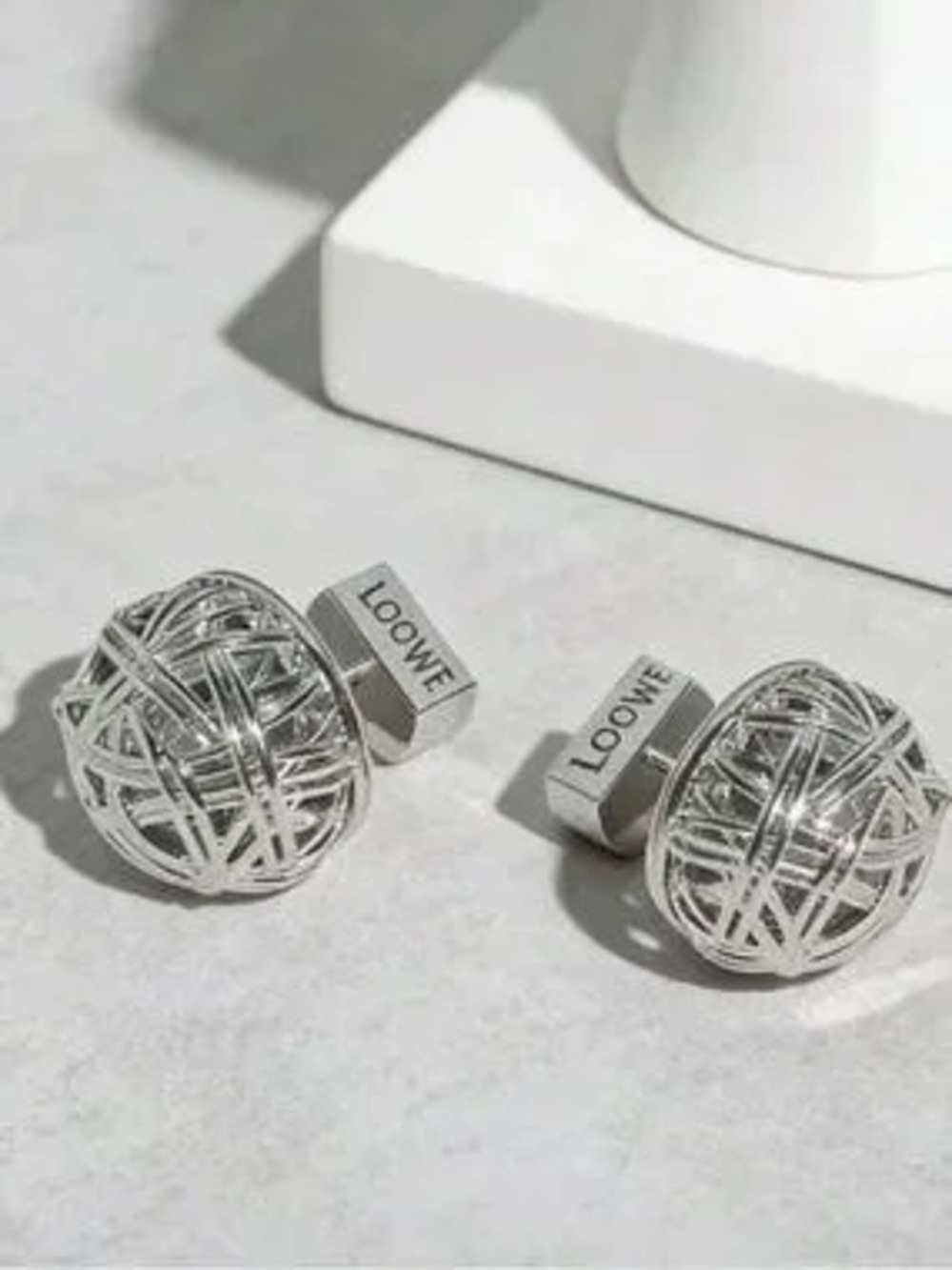Loowe Silver Woven Knot Stud Earrings